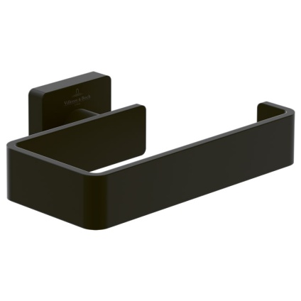 Cutout image of Villeroy & Boch Elements Striking Matt Black Toilet Roll Holder